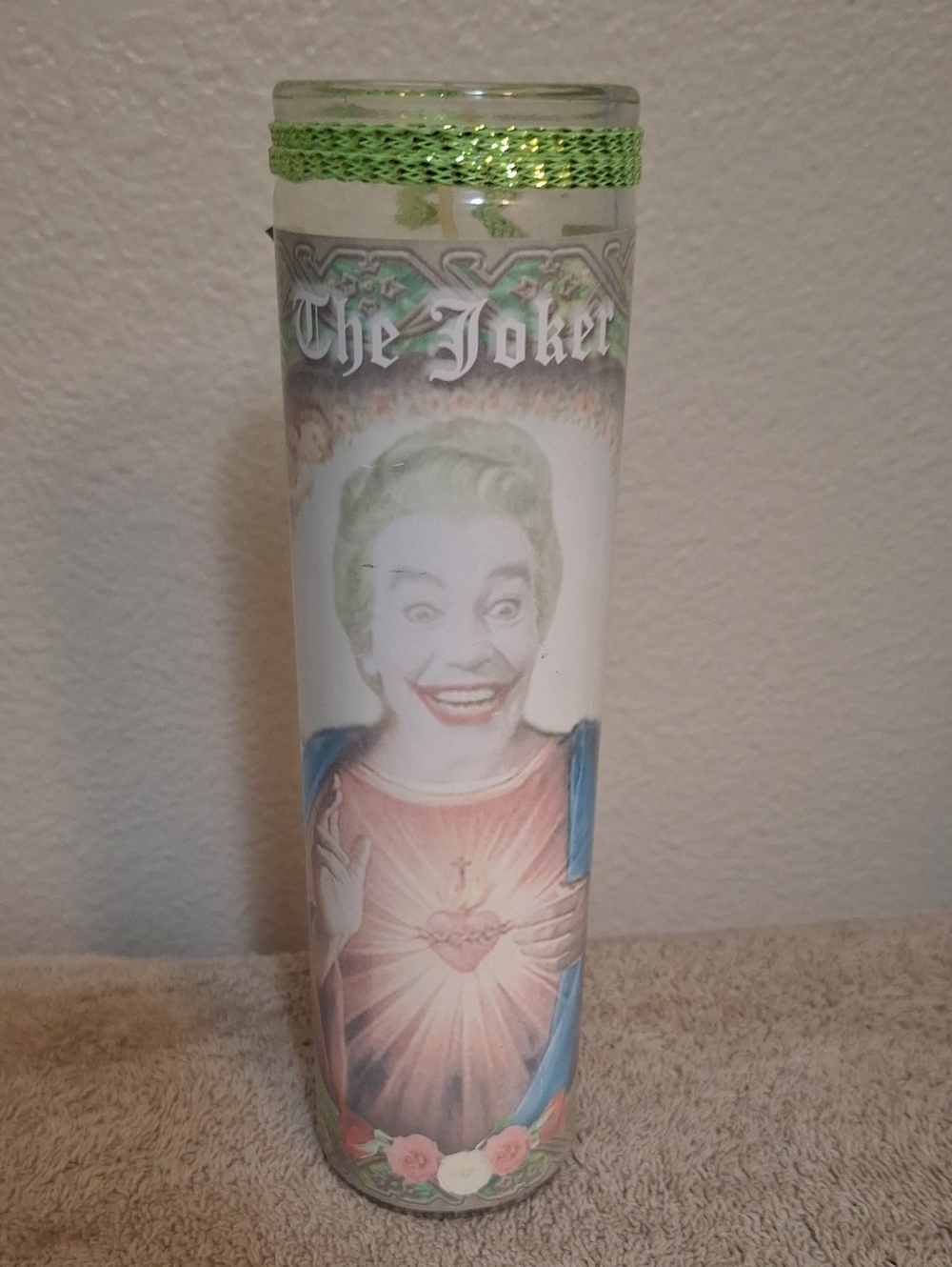 Homemade prayer candle The Joker